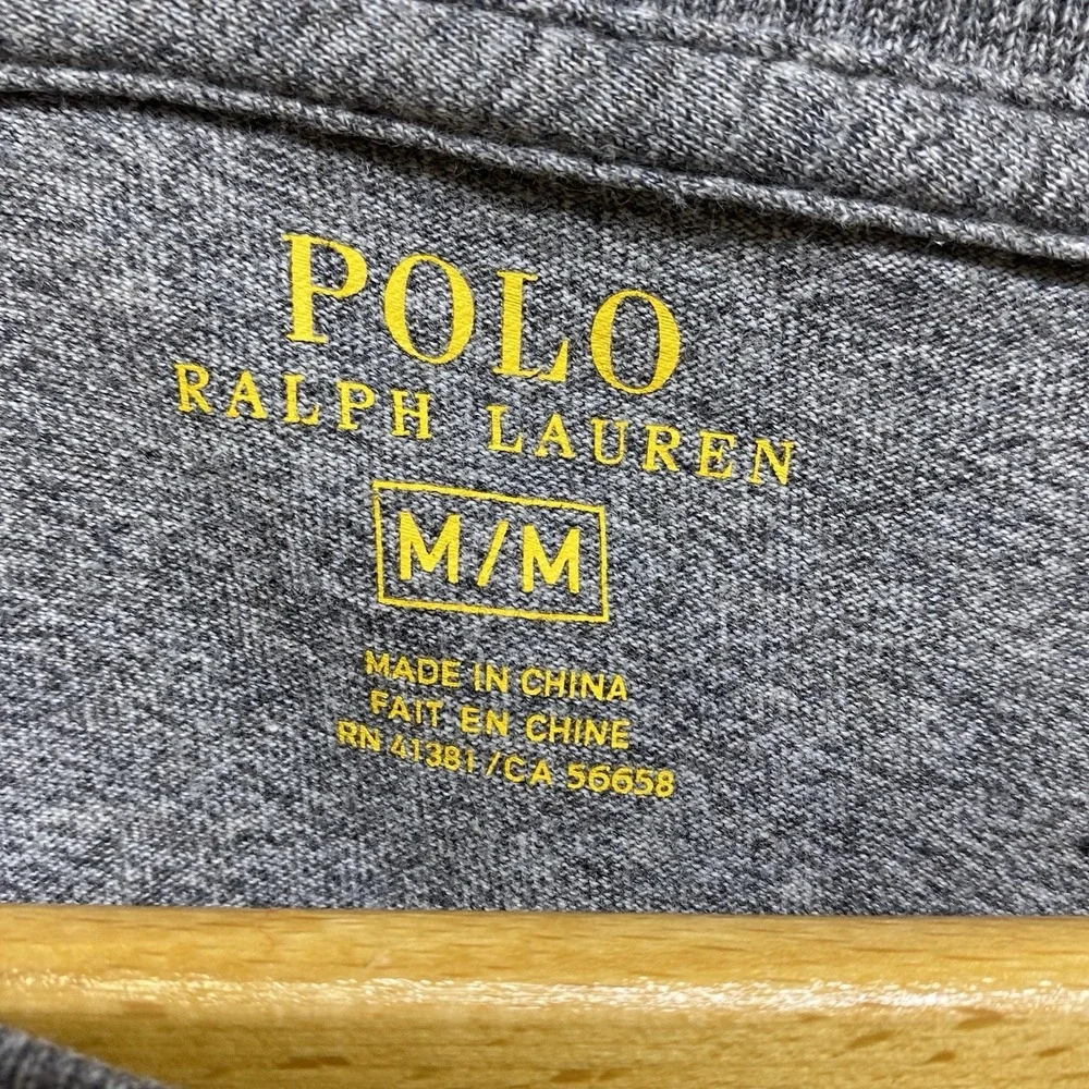 Polo Ralph Lauren Long Sleeve T-Shirt‎ Men's Medium Gray Small Pony